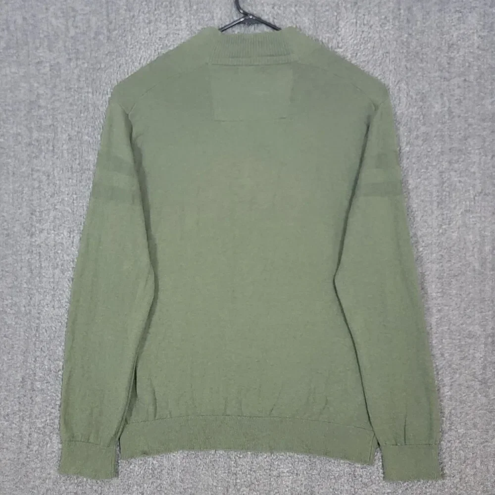 Banana Republic Sweater Men XL Green 100% Cotton Long Sleeve Blade Collar Preppy